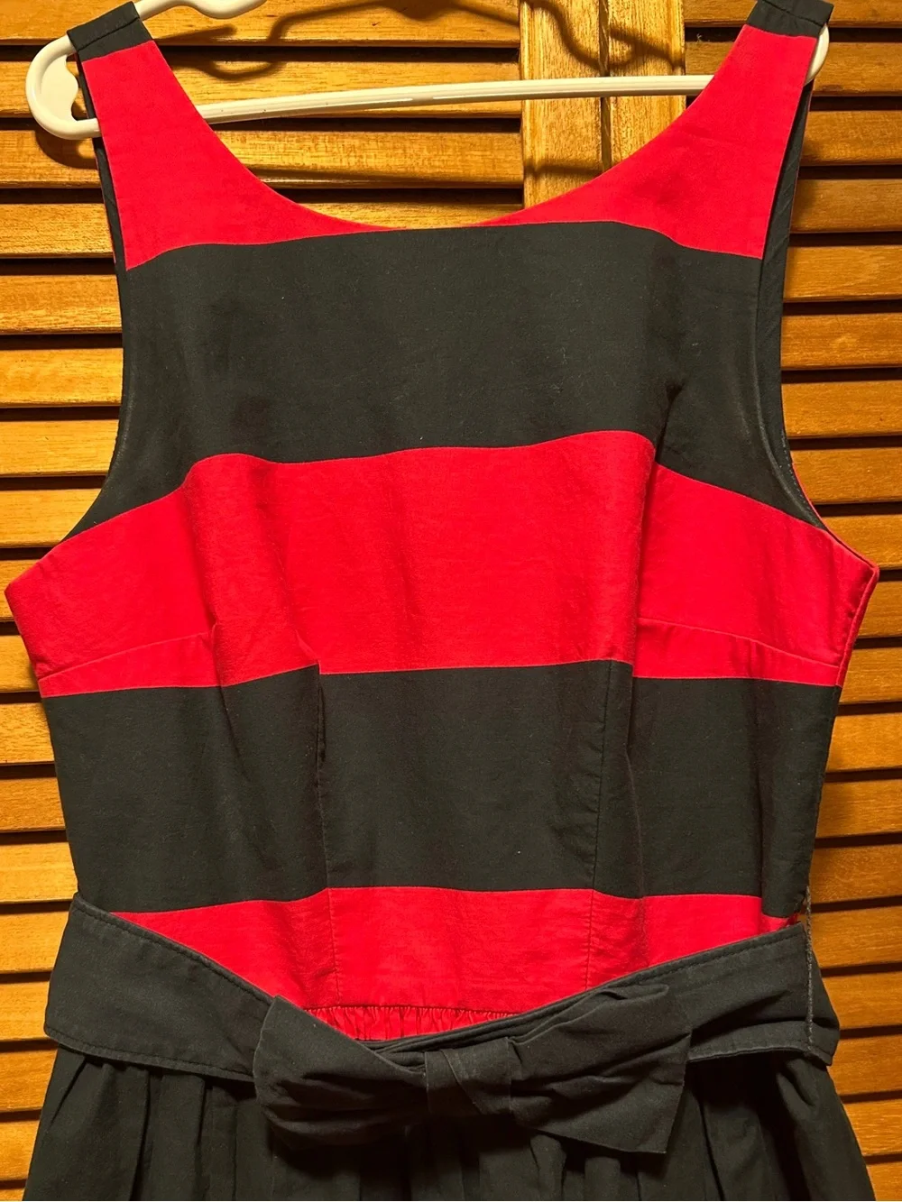 Abercrombie & Fitch Navy Blue and Pink  Striped Sleeveless Dress with Waist Bow